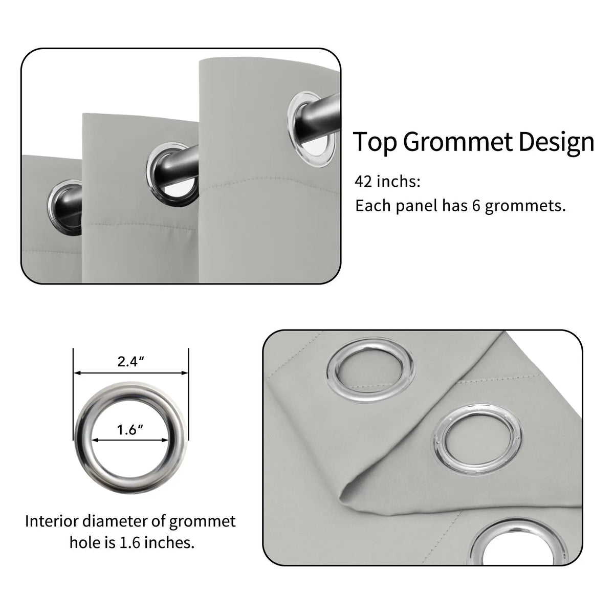 Modern Blackout Curtains | Thermal Insulated, Noise Reducing, Grommet Top | Wide Size Range, Set of 2