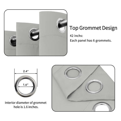 Modern Blackout Curtains | Thermal Insulated, Noise Reducing, Grommet Top | Wide Size Range, Set of 2