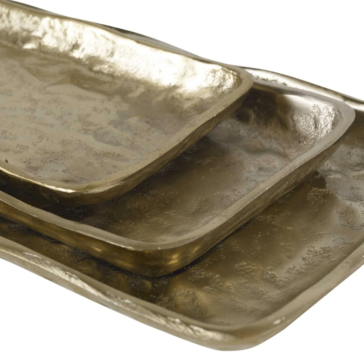 Antique Gold Trays, Set of 3
