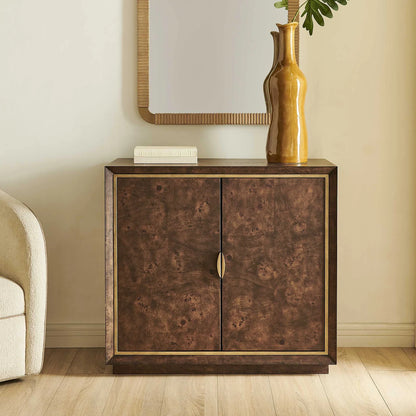 Burl Wood 2-Door Cabinet