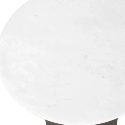 Bronze & Marble Outdoor Accent Table