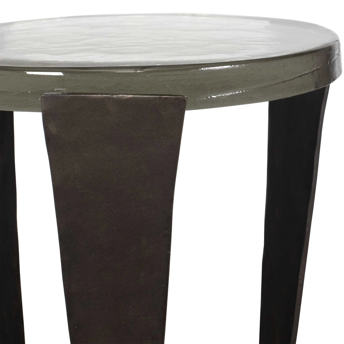 Dark Bronze Cast Glass Drink Table