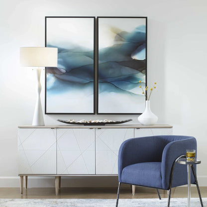 Modern Watercolor Canvas Art, Set of 2