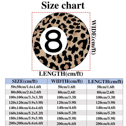 Vintage Leopard Print Round Rug | Non-Slip Backing, Machine Washable | Five Sizes, 1.6ft to 4.6ft