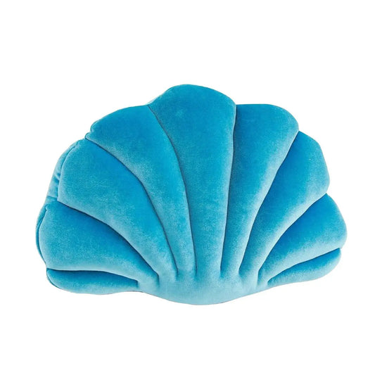 Soft Velvet Blue Seashell Decorative Pillow