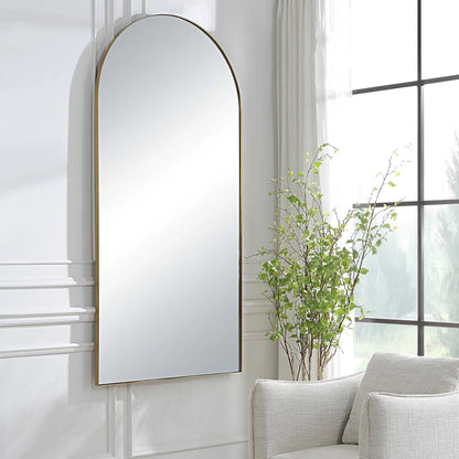 Antique Brass Arch Mirror