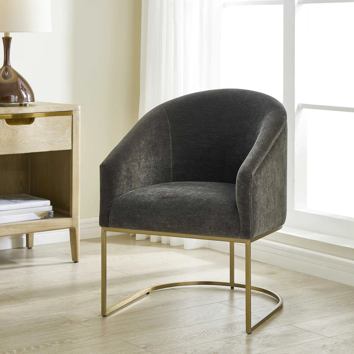 Curved Steel Dining Chair