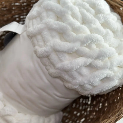 Soft & Chunky Knit Throw Blanket 50X60 (Ivory/White)