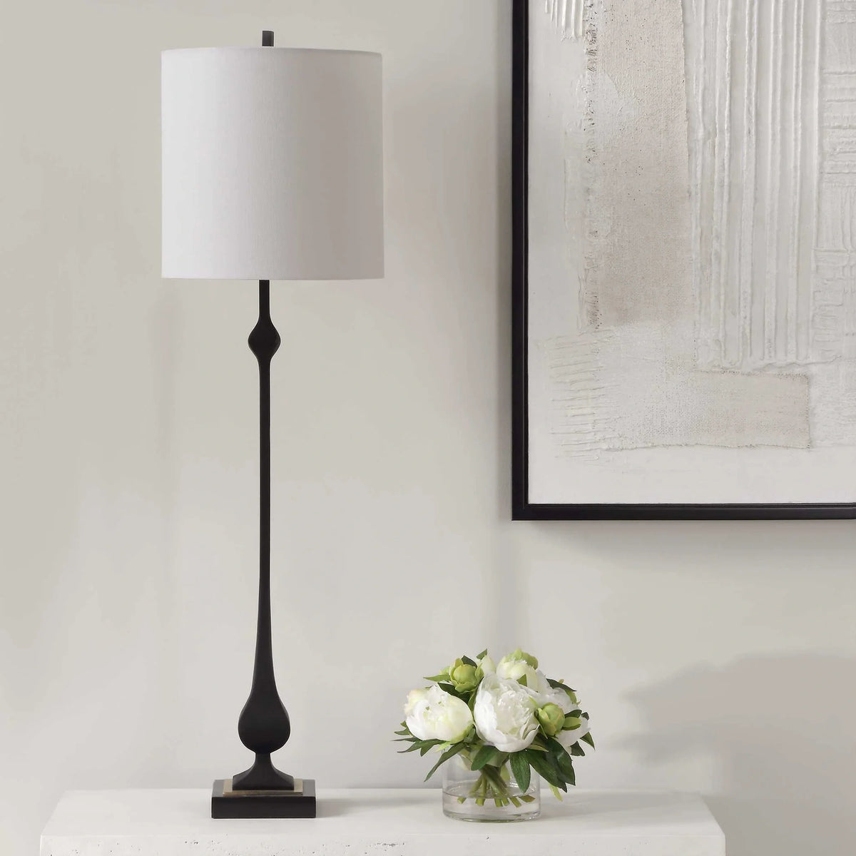 Black Marble Buffet Lamp