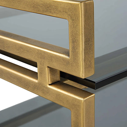 Gray Glass Console Table