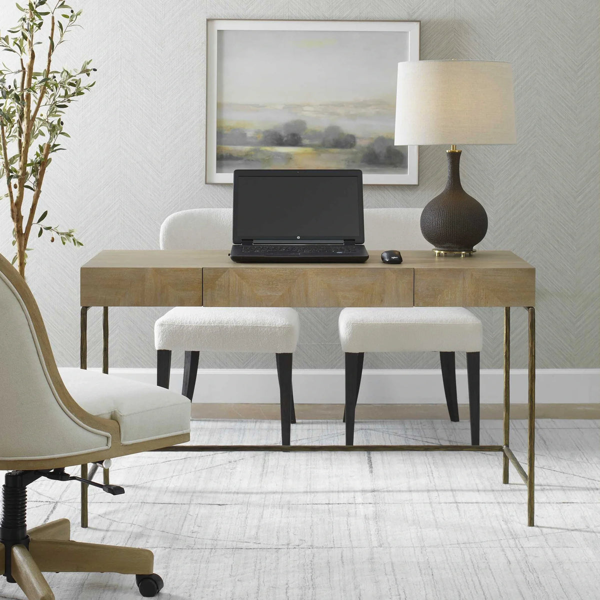Natural Wood Modern Desk
