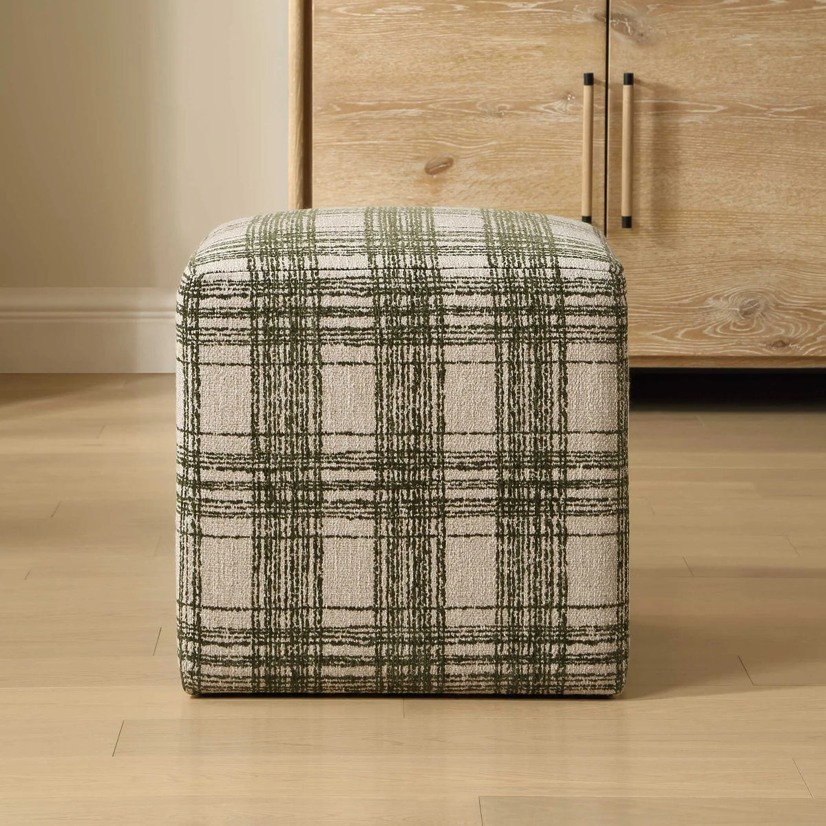 Plaid Ottoman