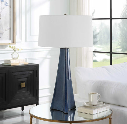 Scalloped Ceramic Table Lamp