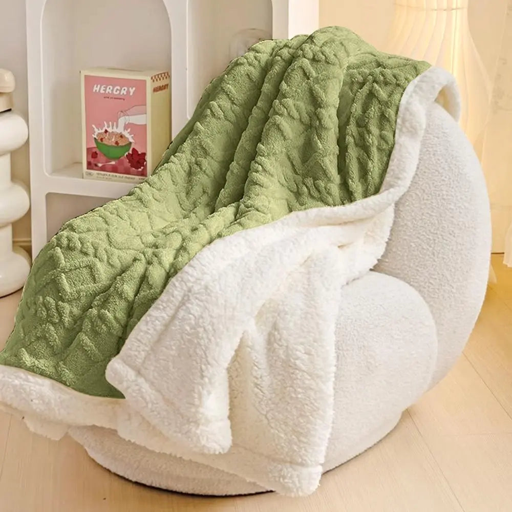 Carlmaya Fluffy Sherpa Blanket, Ultra Soft Fuzzy Throw Blanket for Couch and Bed, Warm Cozy Thick Fleece Blanket, Cute Reversible Plush Throw for Sofa and Bedroom