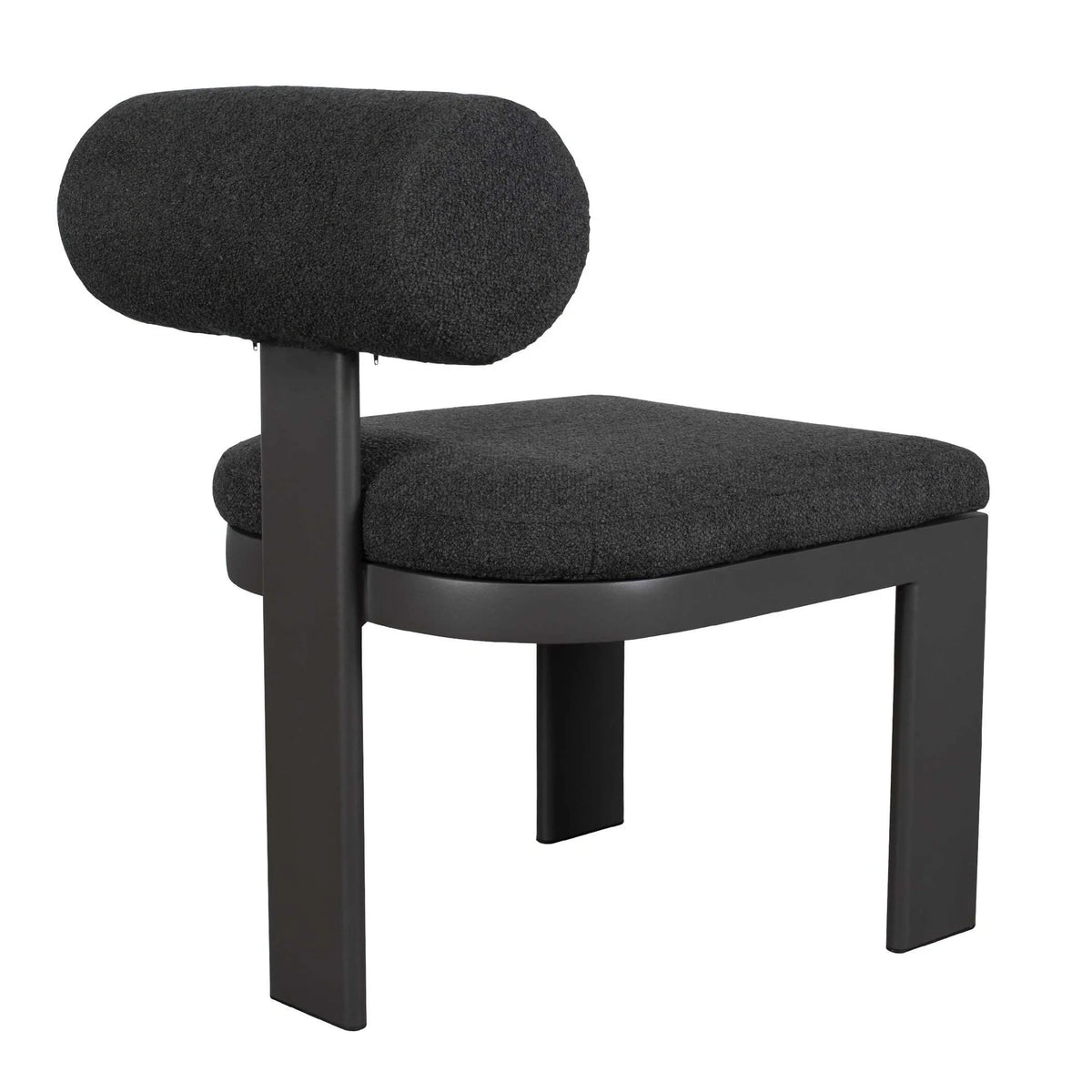 White Bolster Back Outdoor Dining Chair