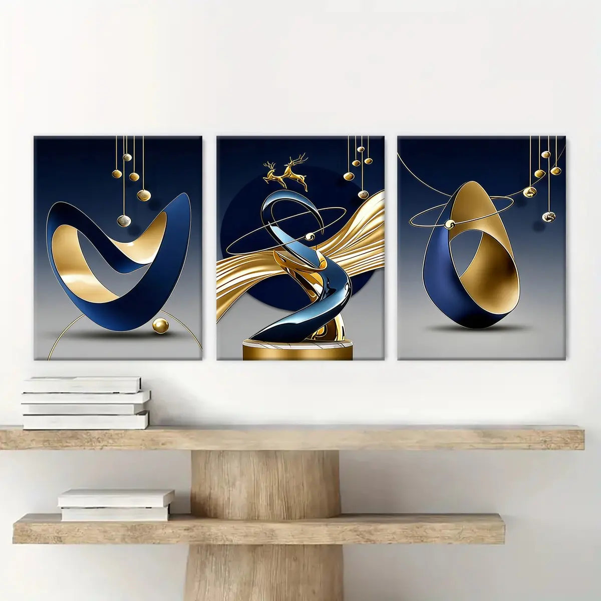 3-Piece Wooden-Frame Canvas Print Set