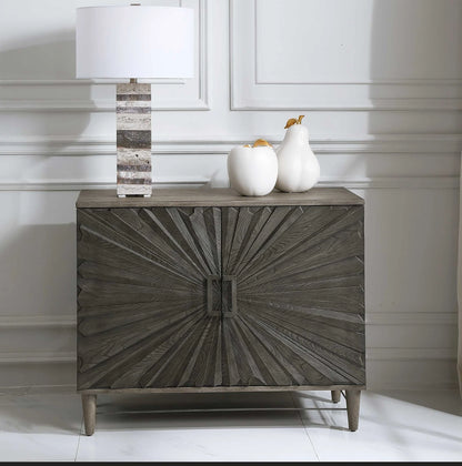Gray Oak 2 Door Cabinet