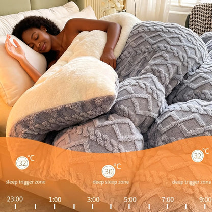 Flannel Fleece Ribbed Comforter Set | OEKO-TEX Certified, Double-Sided Texture | Six Colours, Twin to King