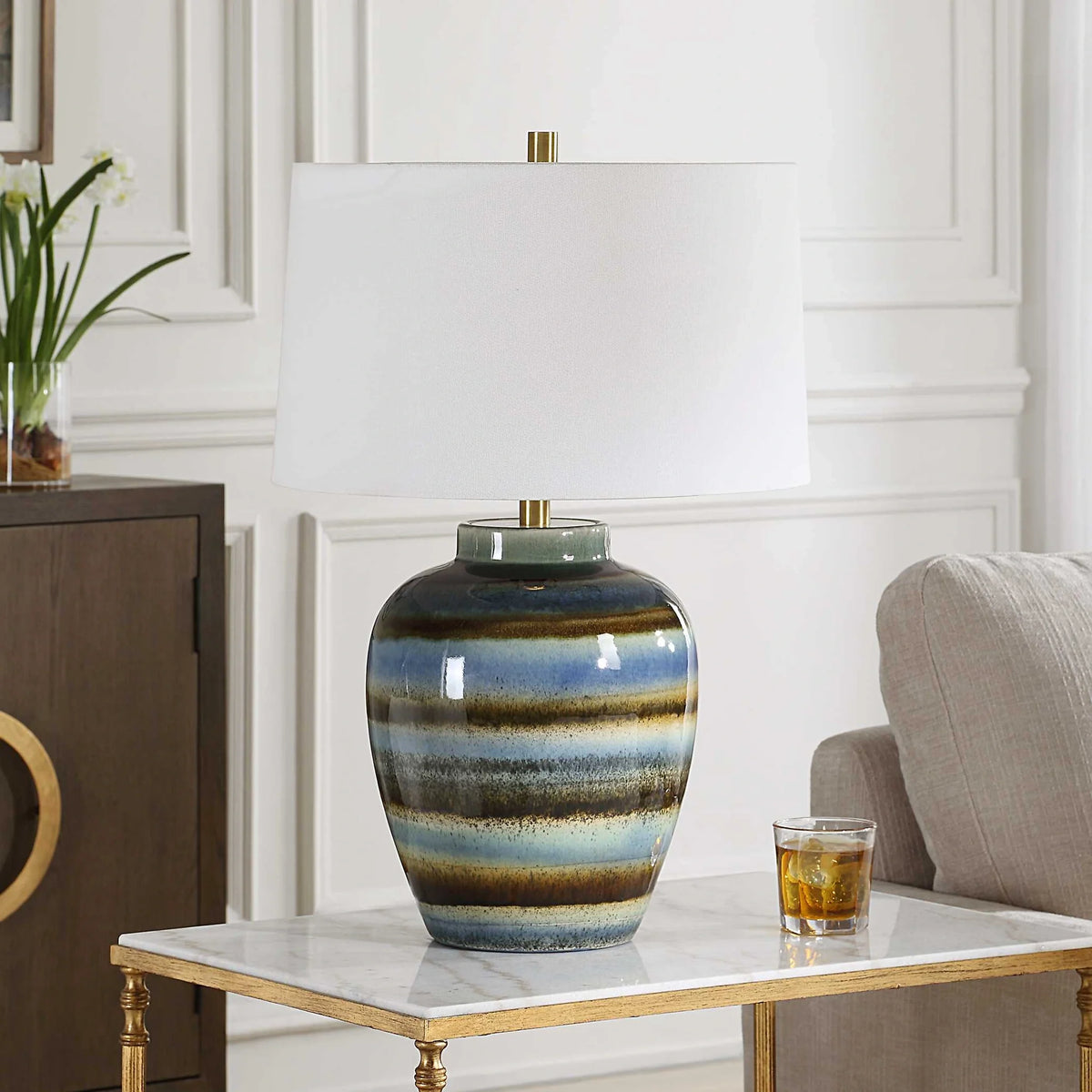 Blue Brown Table Lamp