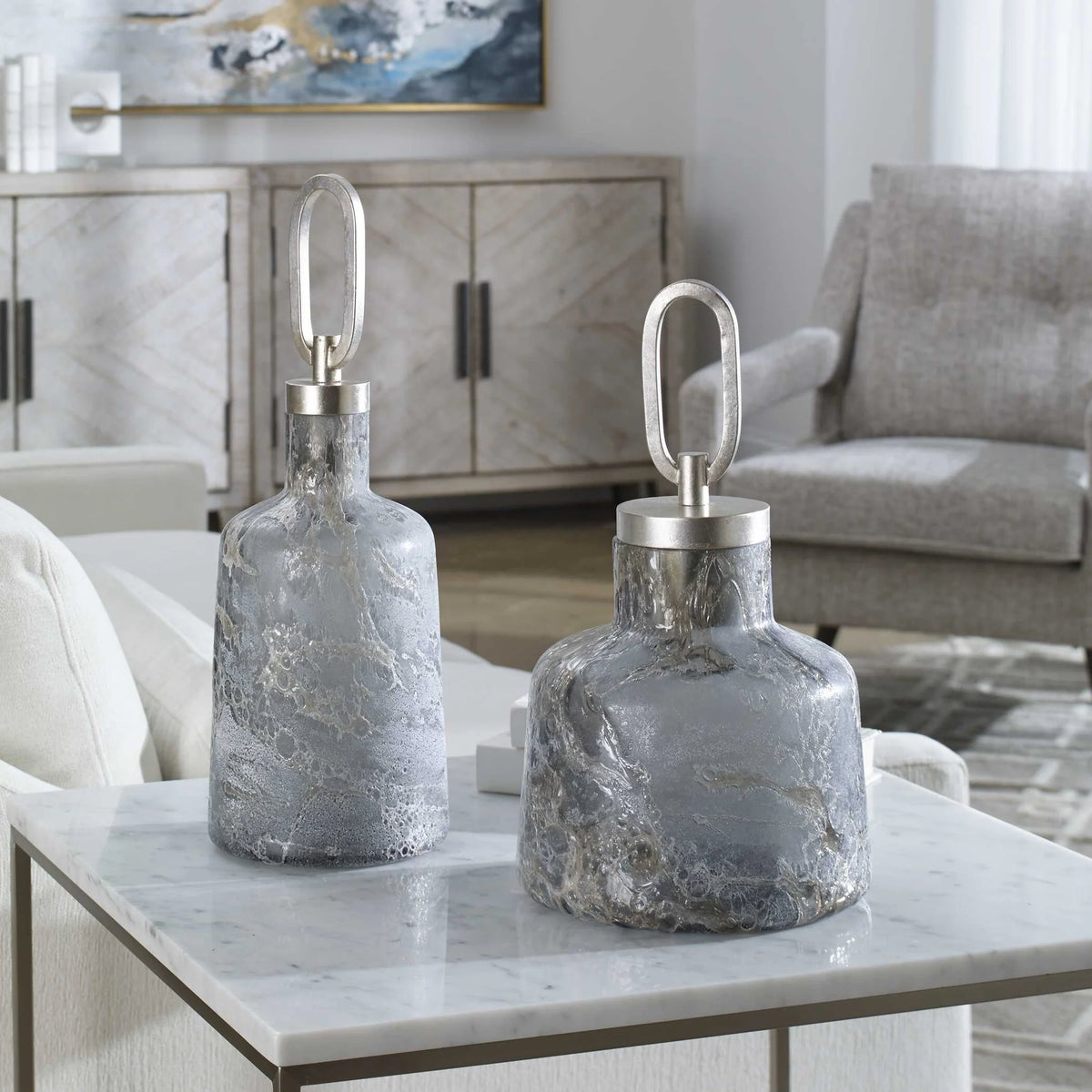 Art Glass Bottles Set/2