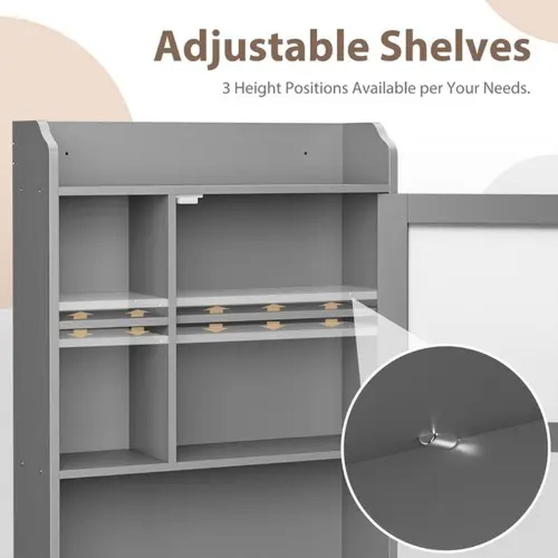 Zenstyle Over-the-Toilet Storage Shelf Cabinet - Gray Finish with Adjustable Shelves