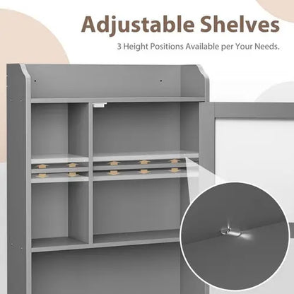Zenstyle Over-the-Toilet Storage Shelf Cabinet - Gray Finish with Adjustable Shelves