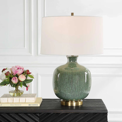 Aged Green Table Lamp