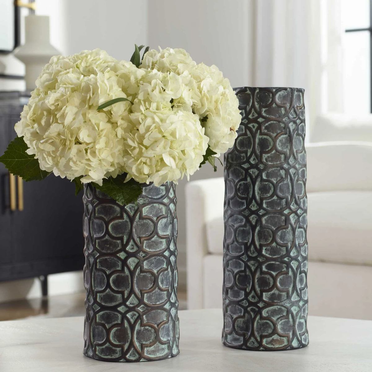 Bronze Patina Vases Set/2