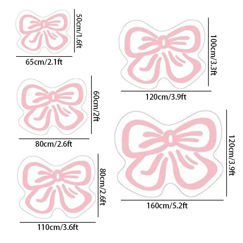 Bow-Shaped Plush Rug | Soft Irregular Accent Mat for Bedroom, Vanity & Nursery | Five Sizes