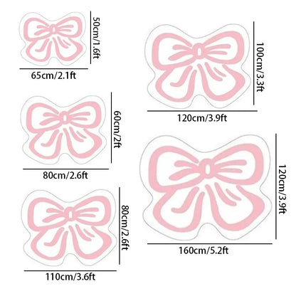 Bow-Shaped Plush Rug | Soft Irregular Accent Mat for Bedroom, Vanity & Nursery | Five Sizes