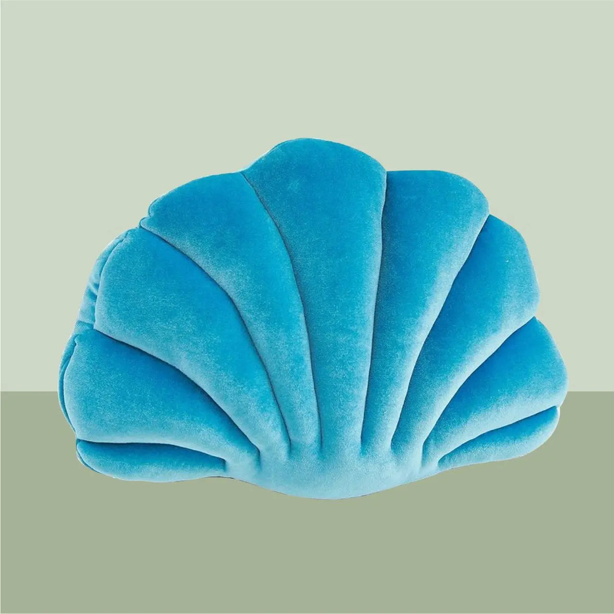 Soft Velvet Blue Seashell Decorative Pillow