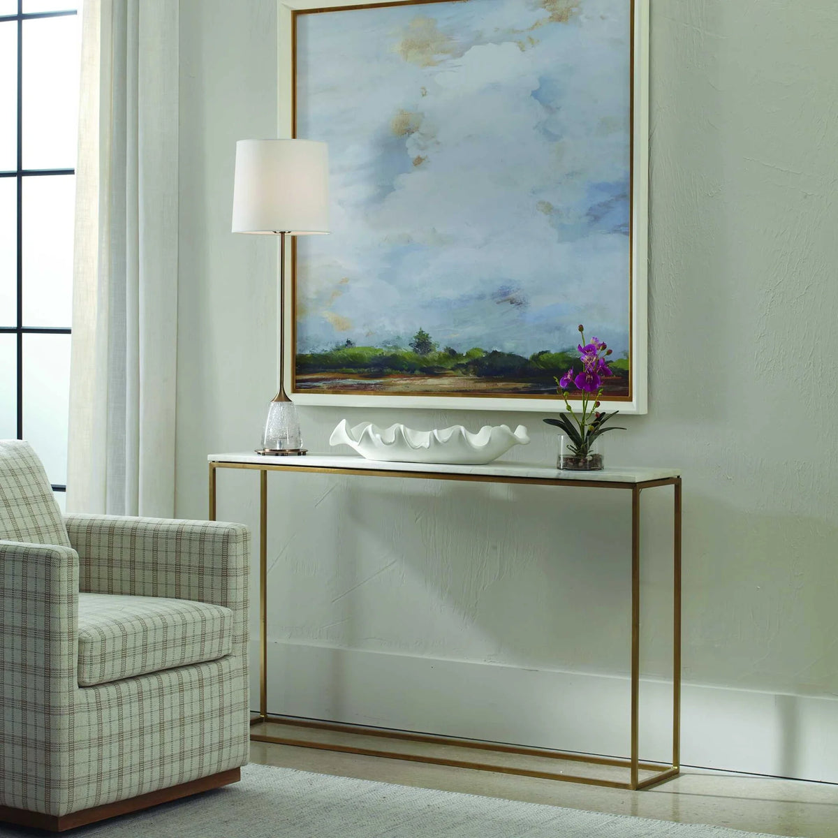 Marble-Top Console Table