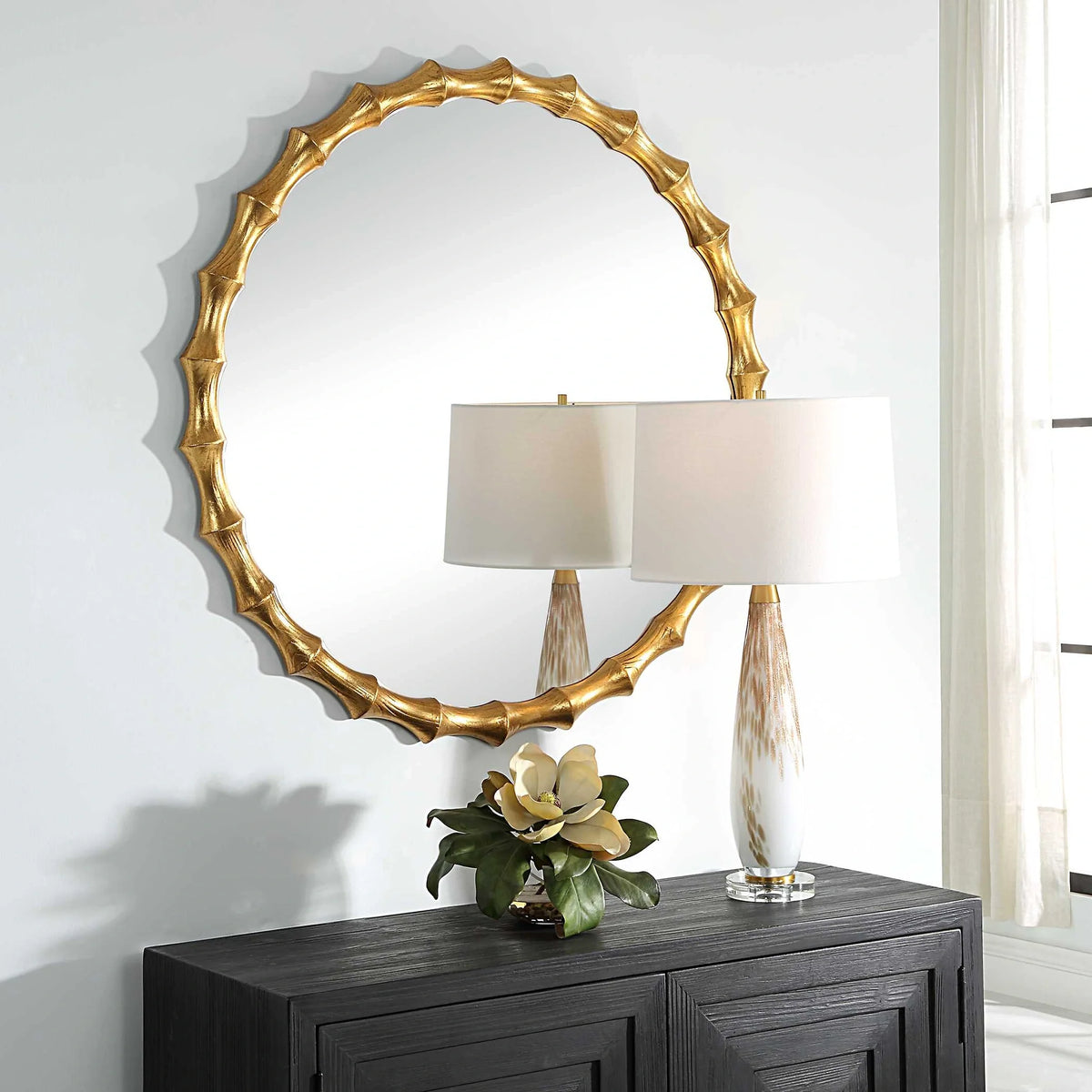 Round Gold Mirror