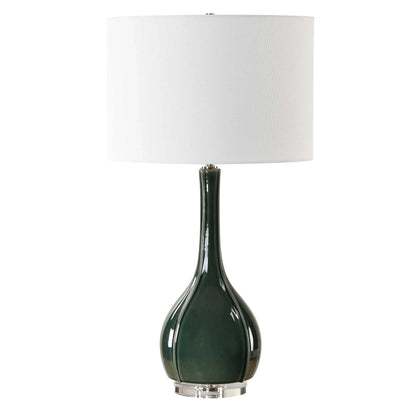 Green Glass Table Lamp