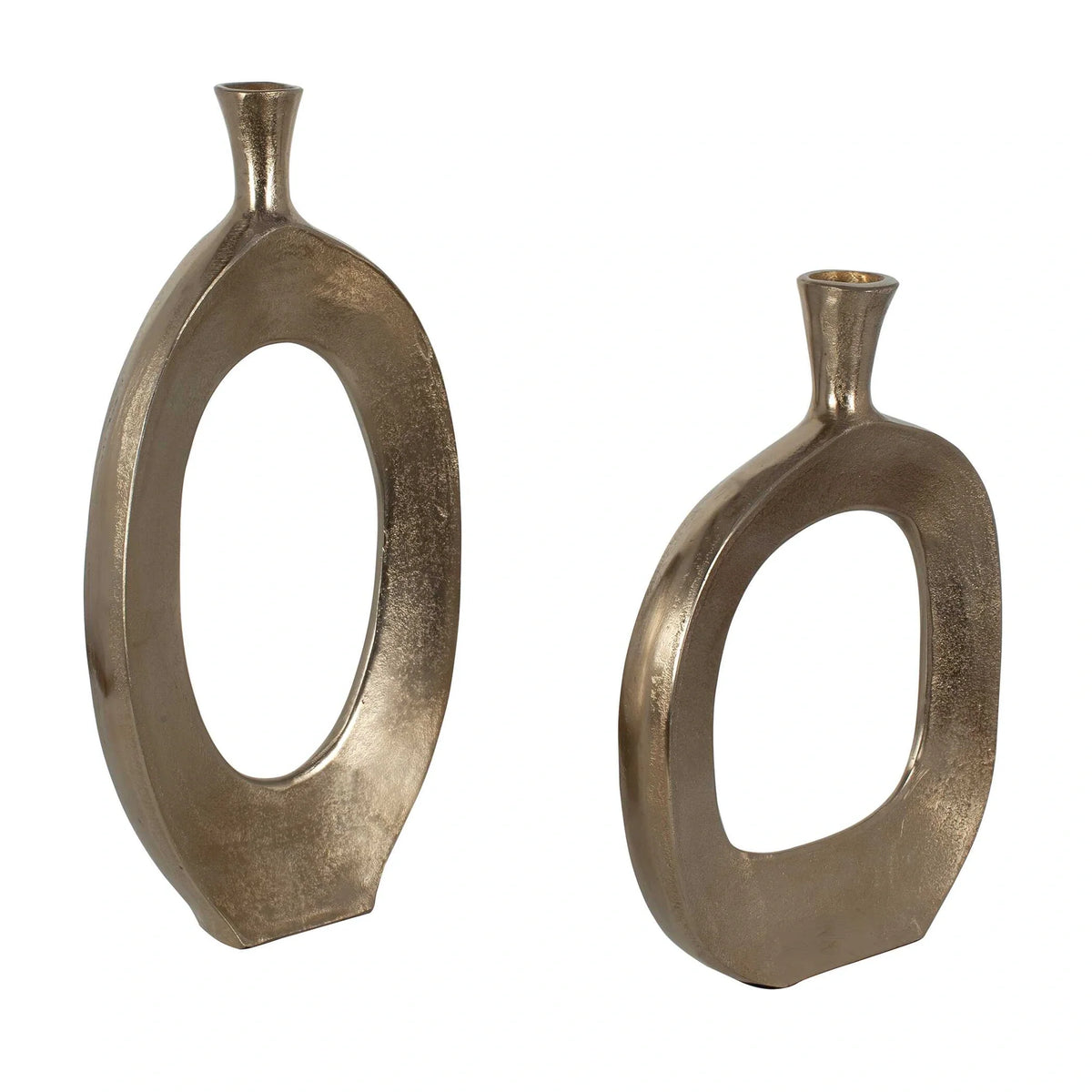 Textured Bronze Vases Set/2