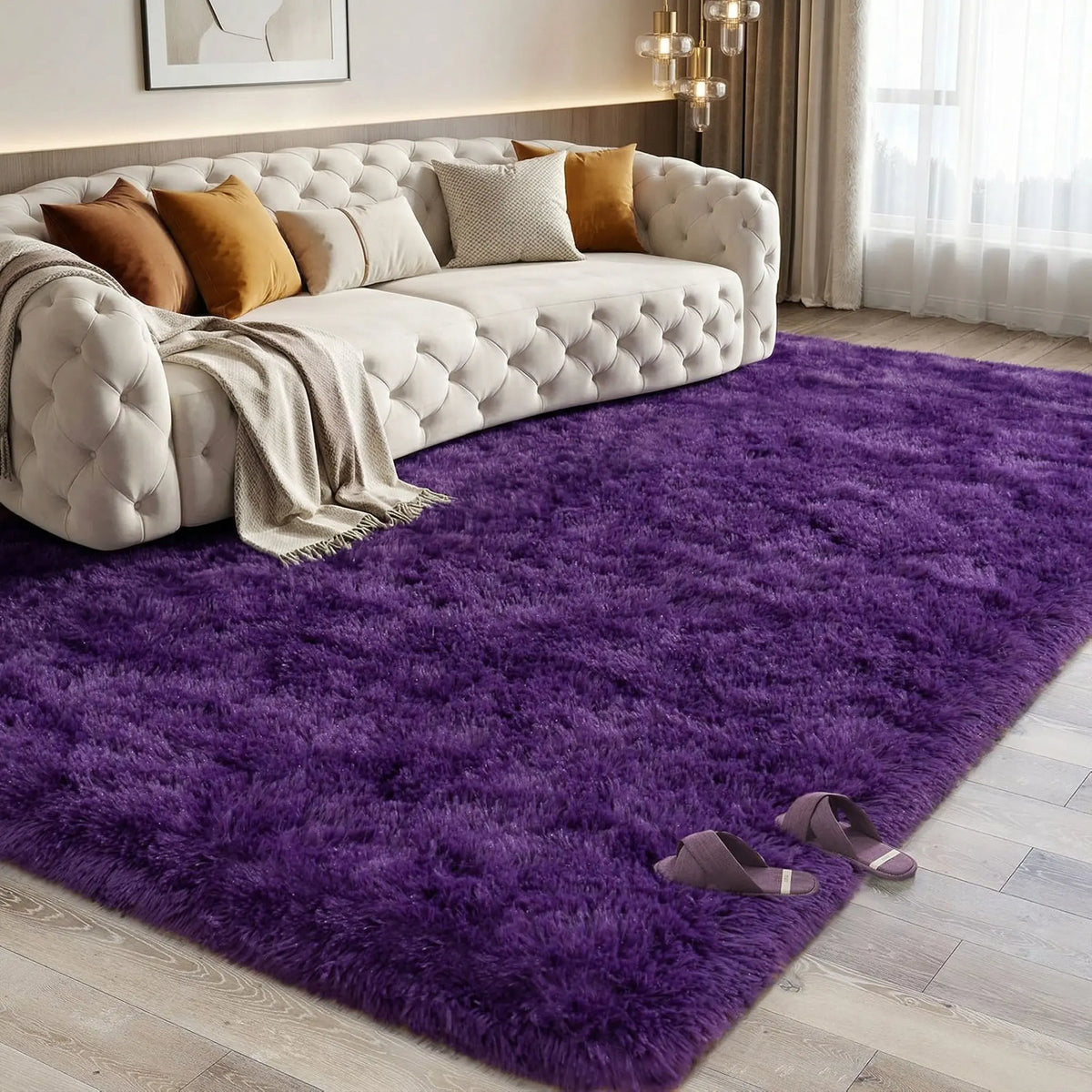 Black Soft Fluffy Shag Area Rug