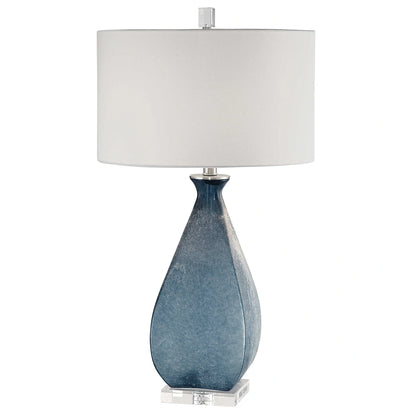 Ocean Blue Glass Table Lamp