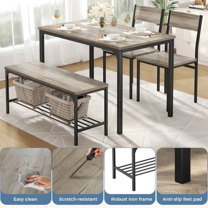 Space-Saving Dining Table Set for 4