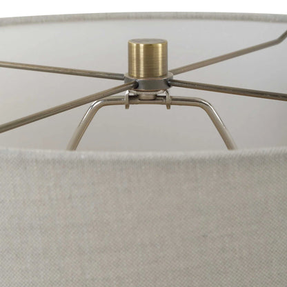 Black Glaze Ribbed Table Lamp
