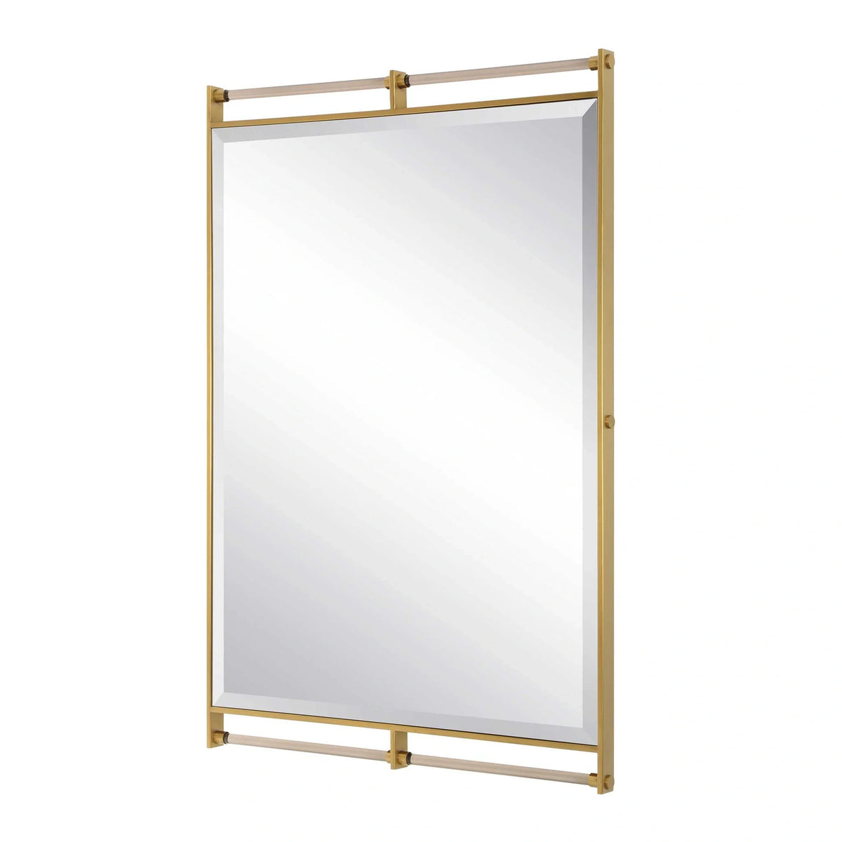 Antique Brass Industrial Mirror