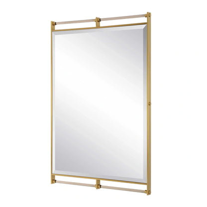 Antique Brass Industrial Mirror