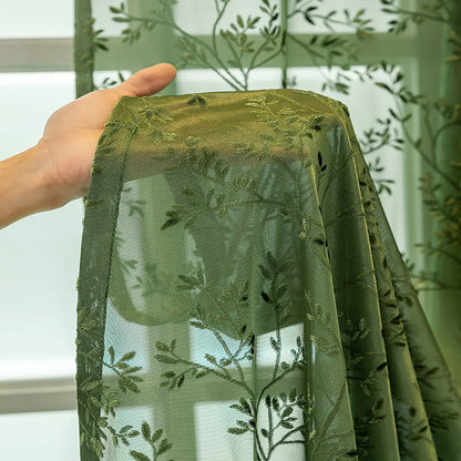 American Luxury Embroidered Vintage Window Curtains