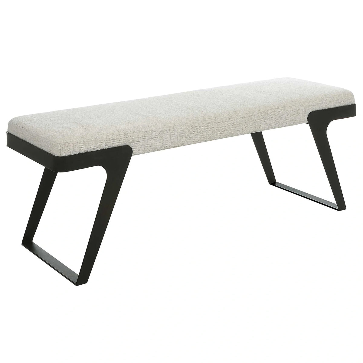 Curved Iron Boucle Bench