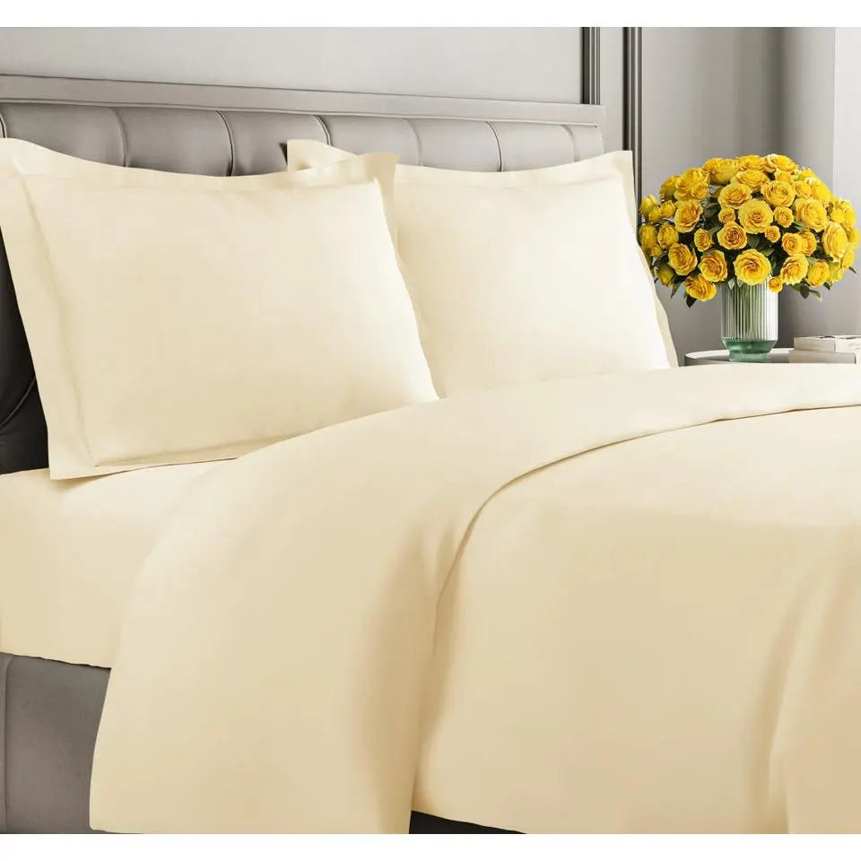 Double-Brushed Duvet Cover Set | Hidden Zipper & Corner Ties, Pillow Shams Included | 18 Colours, Twin to King