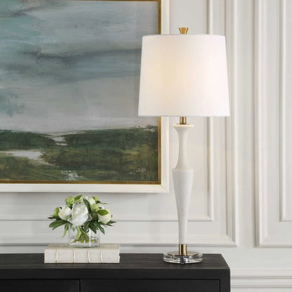 White Stone Table Lamp