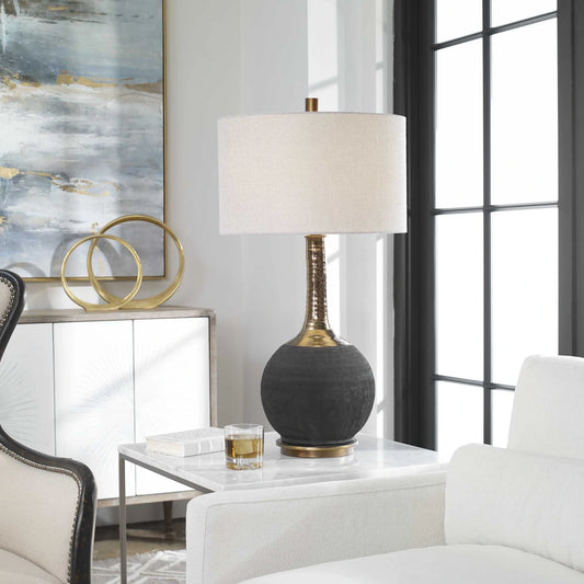 Textured Black Lamp
