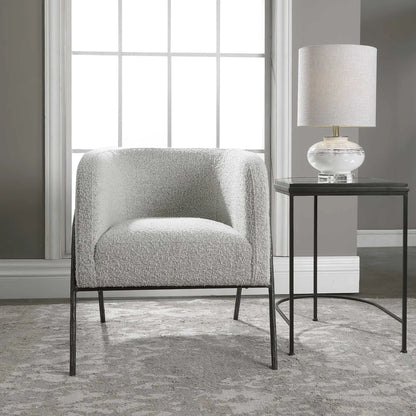Boucle Barrel Accent Chair