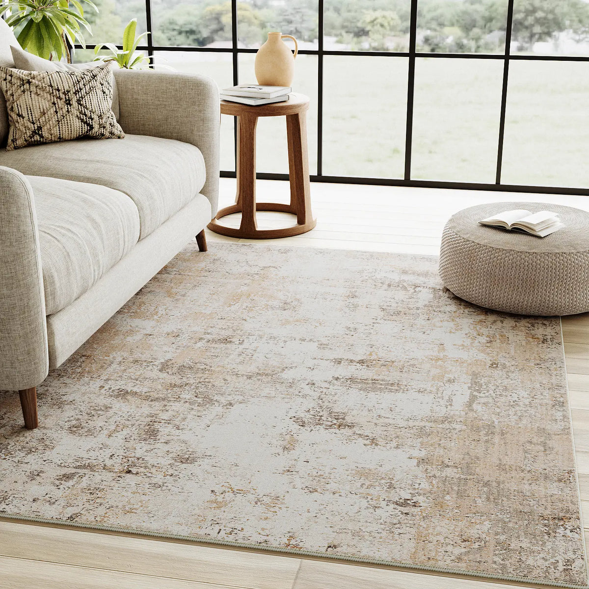 Purecozy Machine Washable Area Rug | Power Loomed Low Pile with Non-Slip Tpr Backing | 7 Colourways, Sizes 2×3 to 9×12