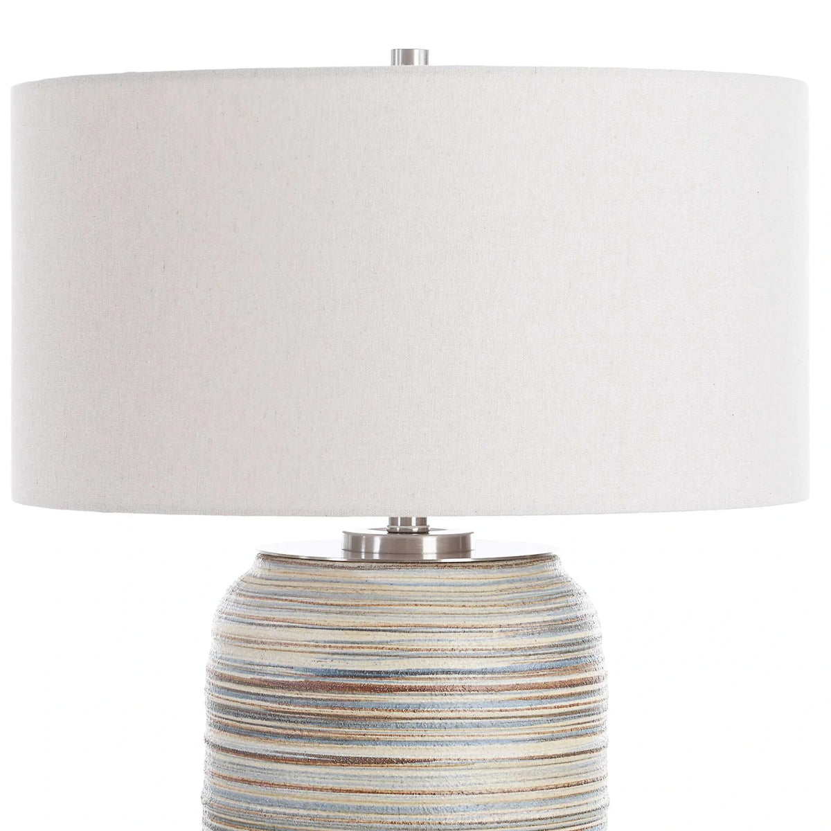 Large Striped Ceramic Table Lamp