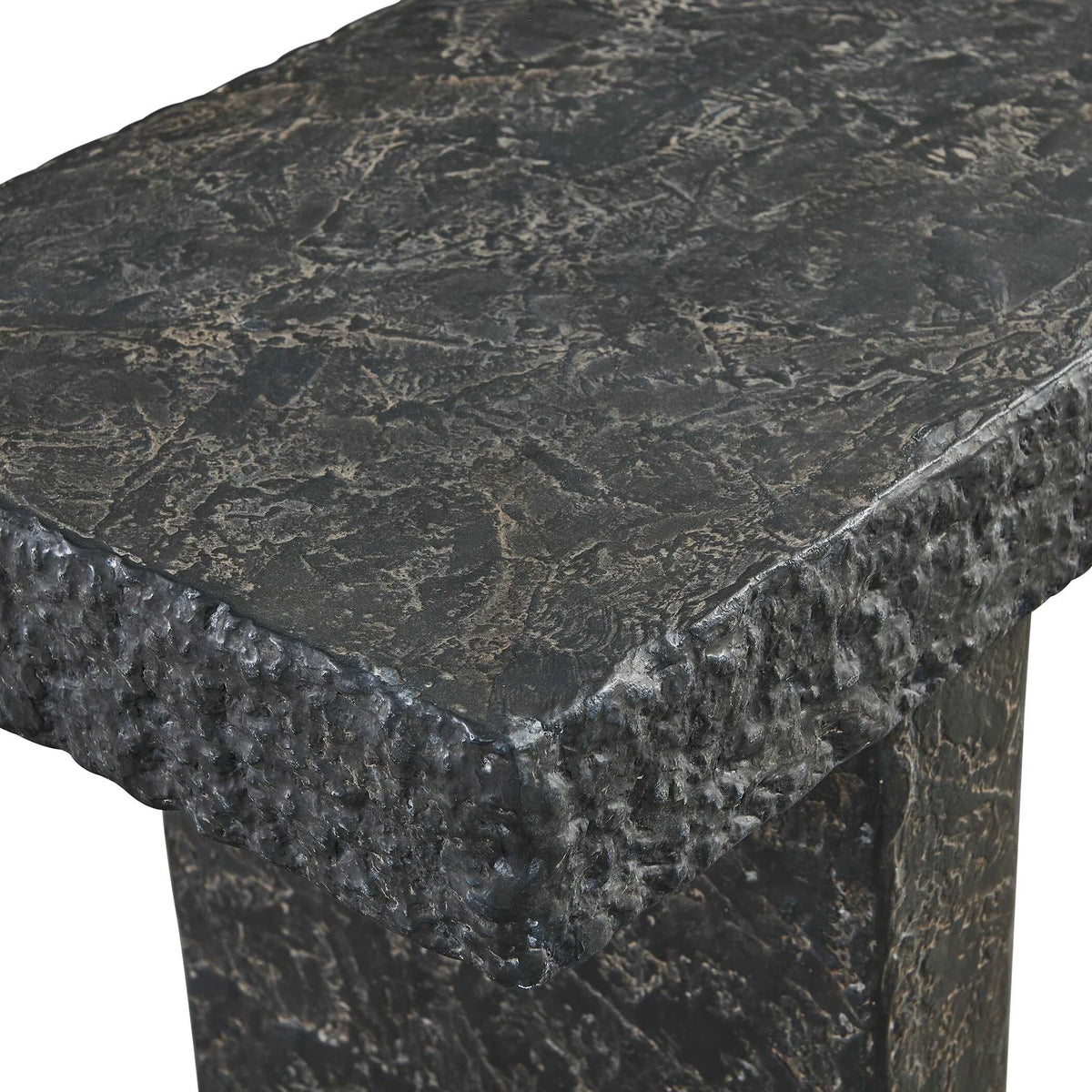 Indoor-Outdoor Limestone Console Table